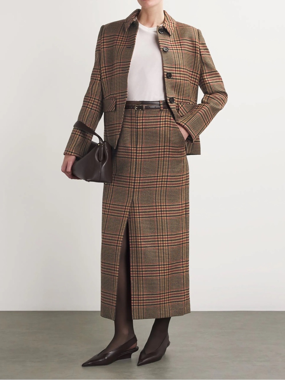 Veronica Beard Aire Plaid Wool Blazer Maxine Skirt Suit Set